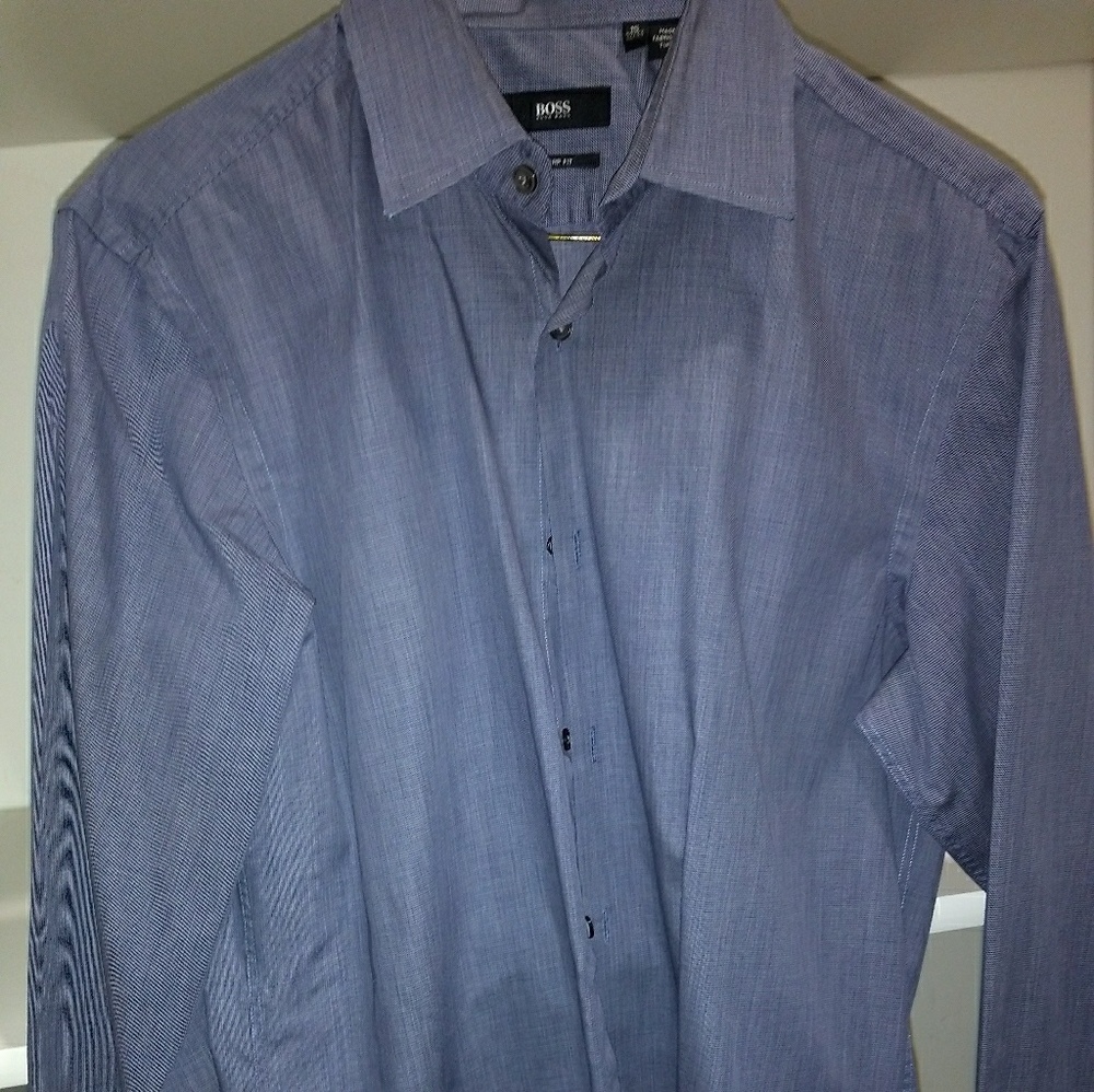 Mens Hugo Boss Blue Dress Shirt